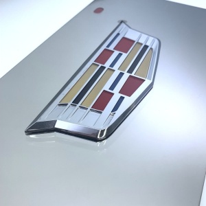 Cadillac License Plate - Chrome with Emblem