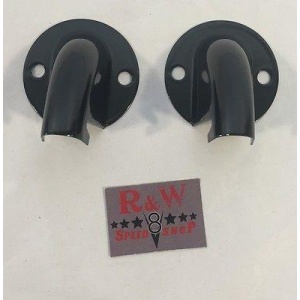 Pair Ford Tail Light Wire Shields - Black Steel for 1928-1966