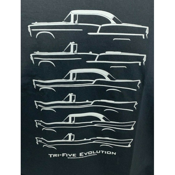 Chevrolet T-Shirt - Gray w/ Tri-5 Models 1955-57 Bel Air 210 / 150 (Licensed)
