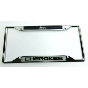 Jeep Cherokee License Plate Frame - Chrome w/ Black