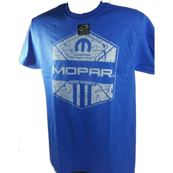 Blue T-Shirt - Mopar American Muscle w/ Blue M Logo / Emblem (Licensed)