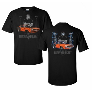 Graveyard Carz T-Shirt - Black w/ Orange 1971 Plymouth Hemi Cuda (Licensed)