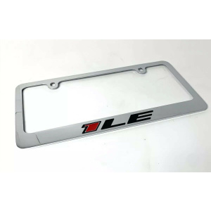 Chevy Camaro 1LE Chrome License Plate Frame - Premium Engraved Emblem