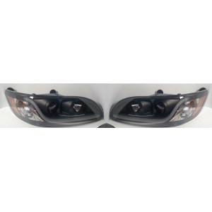 Pair of Blackout Projection Headlights with Dual Function LED Lights for Peterbilt
