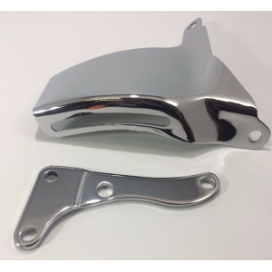 Chrome SBC Alternator Bracket OE Style With Long Water Pump (283 305 327 350)