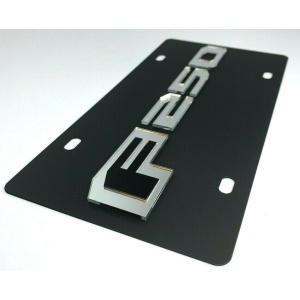 Ford F-250 Script Vanity License Plate - Black