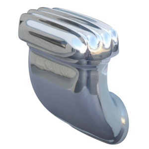Finned Valve Cover Breather - Side Angled Style Cast Polished Aluminum