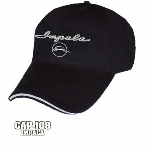 Chevy Impala Hat - Black w/ Chrome Liquid Metal 1964 Emblem