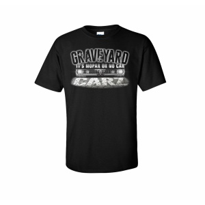 Graveyard Carz T-Shirt - Black w/ "It's Mopar or No Car" & Headlights Logo