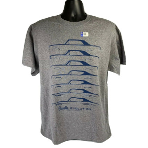 Chevrolet Chevelle Evolution T-Shirt - Gray w/ Blue Generation Body Styles
