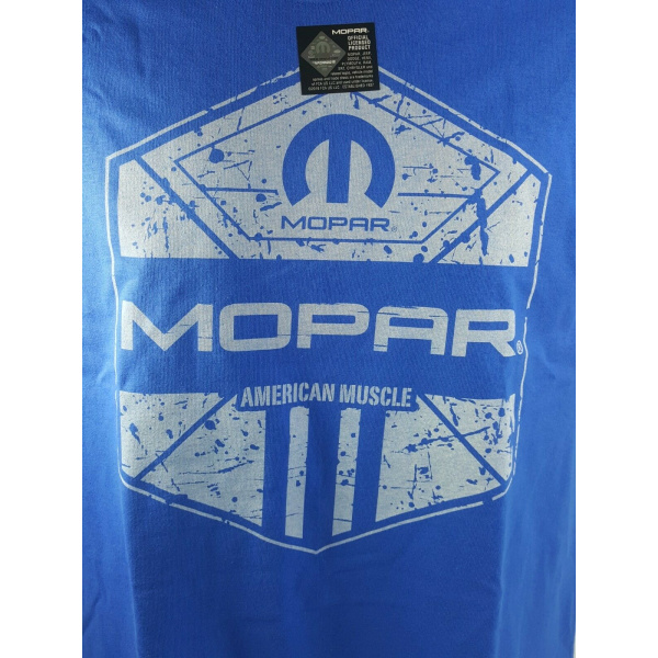 Blue T-Shirt - Mopar American Muscle w/ Blue M Logo / Emblem (Licensed)