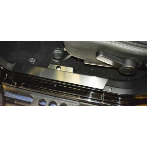 Pair of 2007-18 Jeep Wrangler JK Inner Door Sill Plates for Front - Brushed Stainless Steel