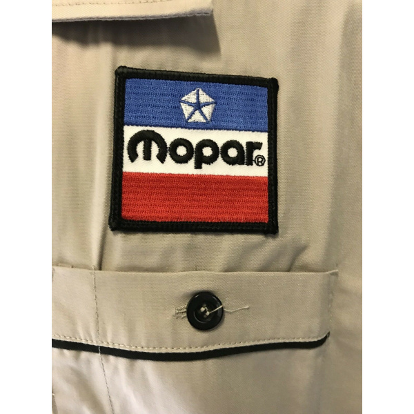 Mechanic Style Button Up Shirt W/ Mopar Red, White & Blue Logo / Emblem