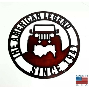 The American Legend Jeep Off Road Laser Cut Metal Sign (14'' Diameter)