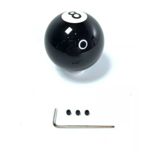 Pool Ball Gear Shift Knob (Solid Black, 8 Ball)