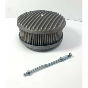 Unpolished Finned Aluminum Air Cleaner - 4 Barrel 6-3/8" Show Quality