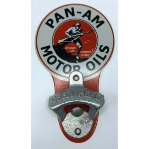 Vintage Style Pan - Am Motor Oils Wall Mount Metal Bottle Opener Sign