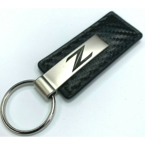 Nissan Z Keychain - Black Carbon Fiber Leather