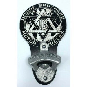 Vintage Style Wall Mount Metal Bottle Opener w/ Dodge Brothers Motor Vehicles
