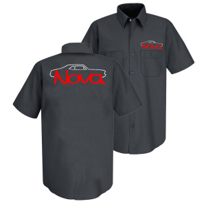 Mechanic Style Button Up Shirt w/ 1968-1974 Chevrolet Nova Emblem / Logo