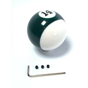 Pool Ball Gear Shift Knob (Green Stripes, Number 14)