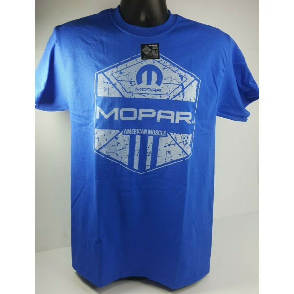 Blue T-Shirt - Mopar American Muscle w/ Blue M Logo / Emblem (Licensed)