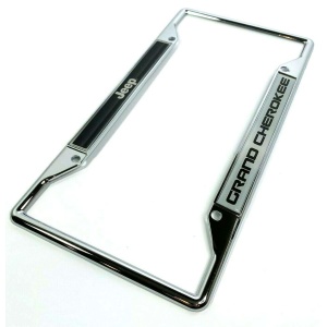 Jeep Grand Cherokee License Plate Frame - Chrome w/ Black