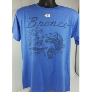 Ford Bronco T-Shirt - Heather Blue w/ 1st Generation 1966-1977 Emblem / Logo
