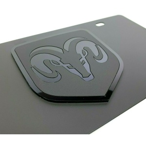 Dodge Ram Emblem Vanity License Plate - Black