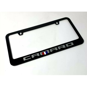 Chevy Camaro Black License Plate Frame - Premium Engraved
