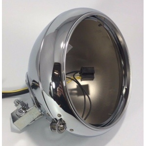 7" Smooth Chrome Motorcycle Headlight Bucket - Fits: Harley