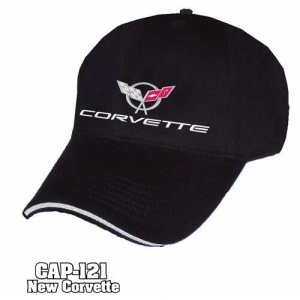 Chevy Corvette Hat - Black w/ Chrome Liquid Metal C5 Emblem