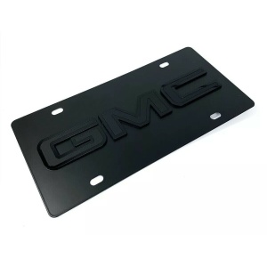 GMC Emblem Premium Black License Plate - 3D Logo (Sierra, Yukon, Canyon)