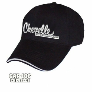 Chevy Chevelle Hat - Black w/ Chrome Liquid Metal Emblem