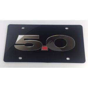 Ford 5.0 Mustang Acrylic License Plate  - Black