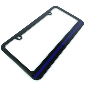 Police Thin Blue Line License Plate Frame - Black