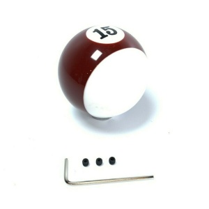 Pool Ball Gear Shift Knob (Stripes Burgundy, Number 15)