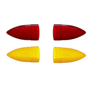 Pair Red Tail Lights & Pair Amber Replacement Lenses for 1959 Cadillac - Set 4
