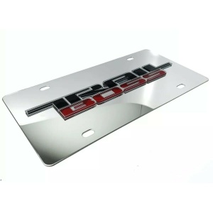 Chevy Silverado Trail Boss Emblem Chrome License Plate - 3D Gloss Logo