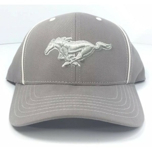 Ford Mustang Hat - Pony Grille Emblem - Gray / White