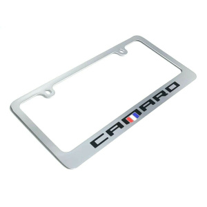 Chevy Camaro Chrome License Plate Frame - Premium Engraved Emblem