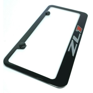Chevy Camaro ZL1 License Plate Frame - Black w/ Silver and Red Logo
