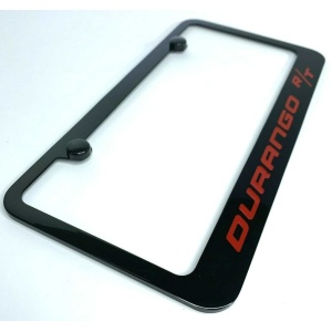 Dodge Durango R/T License Plate Frame - Black w/ Red Script