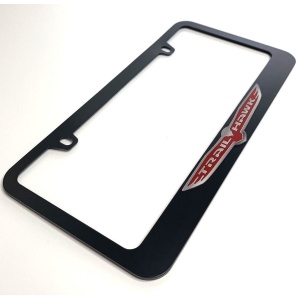 Jeep Trail Hawk License Plate Frame - Black with Chrome Script