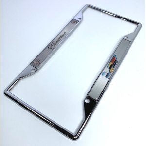 Cadillac V-Series License Plate Frame - Chrome with Emblem