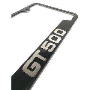Ford Shelby Mustang GT500 License Plate Frame - Black with Logo