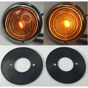 Parking Light Assemblies with Gaskets for 1947-48 Ford Cars and 1942-47 Trucks - Amber