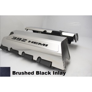 392 HEMI Fuel Rail Covers for 2011-2019 - Polished Stainless Steel w/ Color Inlay