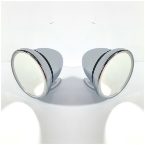 Pair of Bullet Mirrors - Chrome Side Rearview GT Mirrors