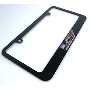 Cadillac V-Series License Plate Frame - Black with Chrome Emblem